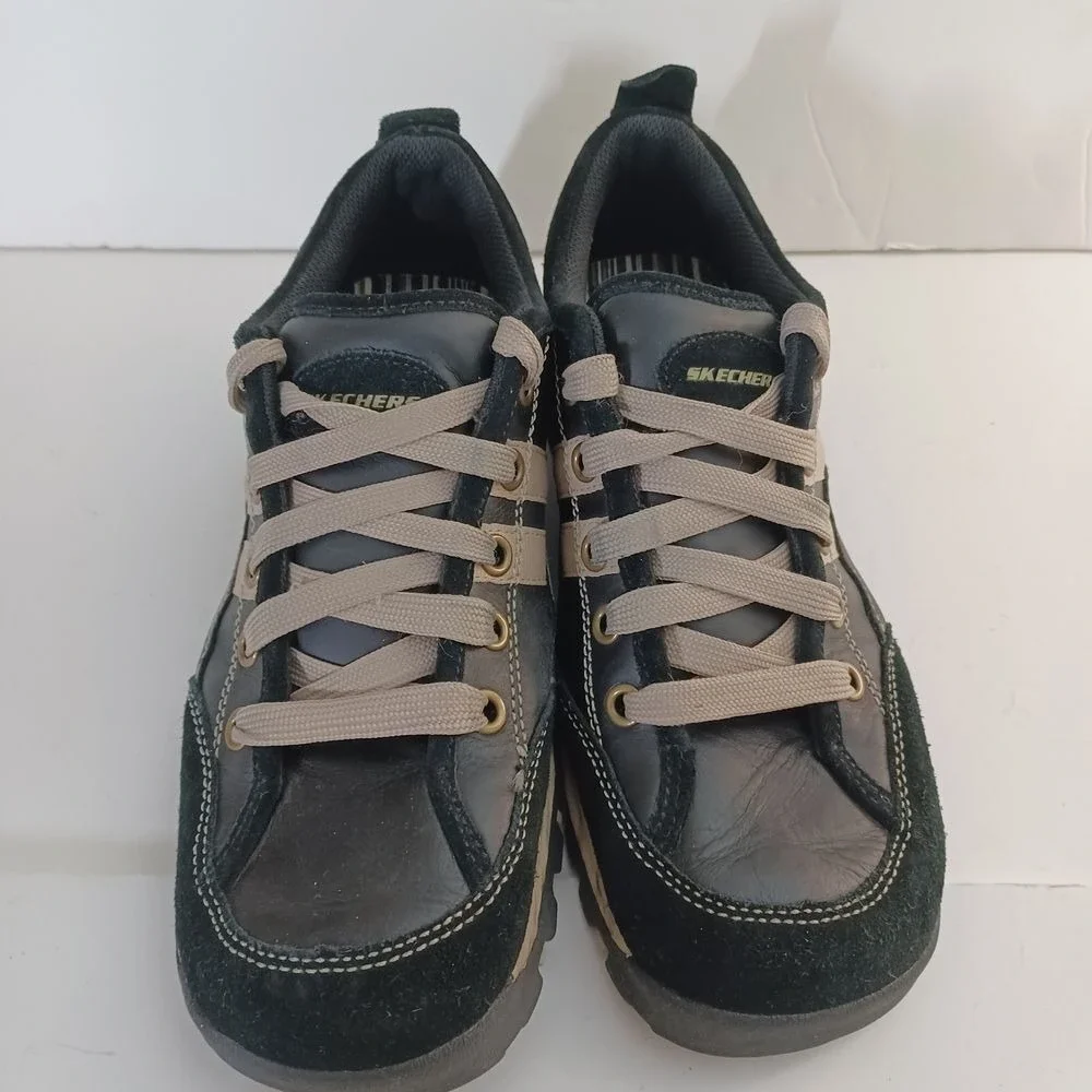 Skechers Grunge 90s Y2K‎ Bowling Oxford Leather Shoes Leather Black Chunky Sz 9